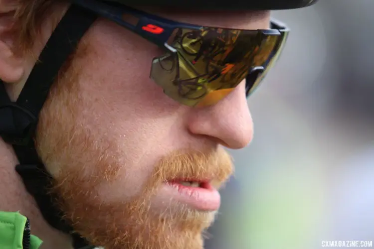 Stephen Hyde was focused before his title defense in Reno. 2018 Reno Cyclocross Nationals, Sunday. © D. Mable / Cyclocross Magazine