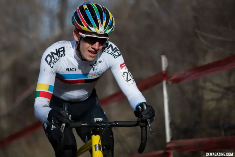 Ben Gomez Villafane stayed focused to win the Junior Men 17-18 race. 2018 Cyclocross National Championships. © J. Curtes / Cyclocross Magazine