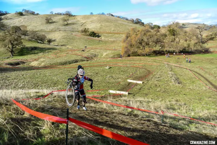 While much of the country was frozen, Norcal racers enjoyed views and greenery. 2018 NCNCA District Champs, Lion Oaks Ranch. © J. Vander Stucken / Cyclocross Magazine