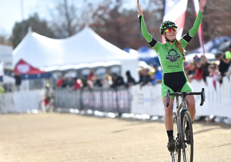 Katie Clouse won the Junior Women's race and got a bronze in the U23 Women's race. 2018 Cyclocross National Championships. © D. Mable/ Cyclocross Magazine