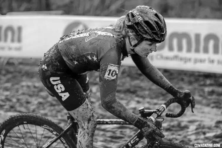 Ellen Noble raced in her first Elite Worlds on Saturday. Elite Women, 2018 UCI Cyclocross World Championships, Valkenburg-Limburg, The Netherlands. © Gavin Gould / Cyclocross Magazine