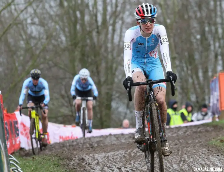 Christine Majerus haad an impressive ride, leading early and placing fourth. Elite Women. 2018 UCI Cyclocross World Championships, Valkenburg-Limburg, The Netherlands. © Bart Hazen / Cyclocross Magazine