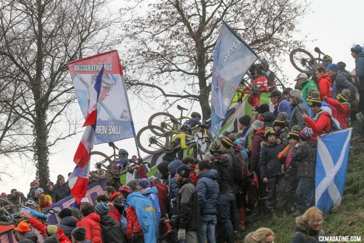 Fans were already out in force during the Junior Men's race. Junior Men. 2018 UCI Cyclocross World Championships, Valkenburg-Limburg, The Netherlands. © Bart Hazen / Cyclocross Magazine