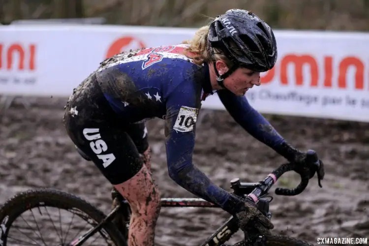 Ellen Noble capped off her first season as an Elite rider in Valkenburg. 2018 Cyclocross World Championships, Valkenburg-Limburg. © Gavin Gould / Cyclocross Magazine