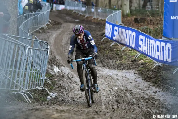 Kerry Werner raced to a finish in the top half of the Elite Men's field, capping a nice season where he also finished third at U.S. Nationals. 2018 Cyclocross World Championships, Valkenburg-Limburg. © Gavin Gould / Cyclocross Magazine