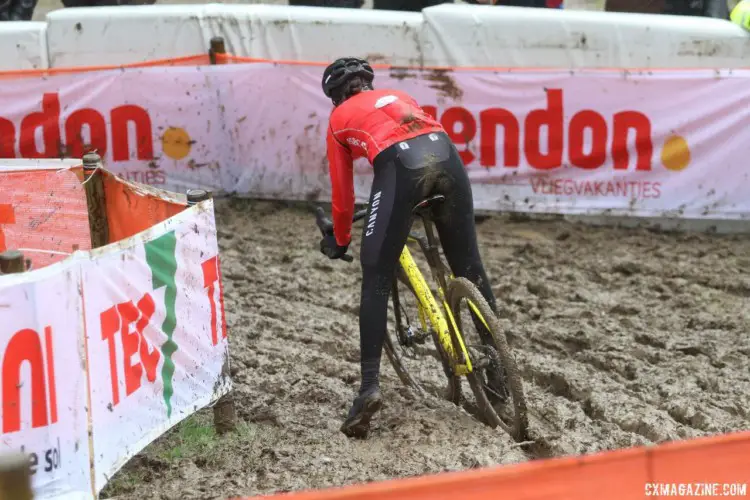 Nikki Brammeier is looking to close out her solid season with an impressive result. 2018 Valkenburg World Championships, Friday Course Inspection. © B. Hazen / Cyclocross Magazine