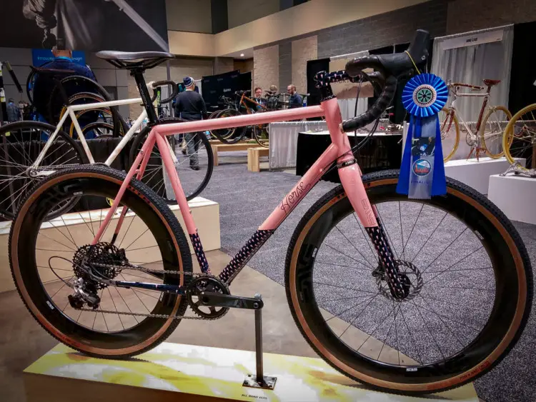 Horse has been building bikes in New York City for ten years, but has never made an appearence at NAHBS before. This custom-painted All Road was a finalist in the gravel category. 2018 North American Handmade Bike Show. © Mike Taylor / Cyclocross Magazine