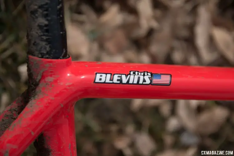 Christopher Blevins' winning ride had a bit of personalization. 2018 Cyclocross National Championships. © C. Lee / Cyclocross Magazine