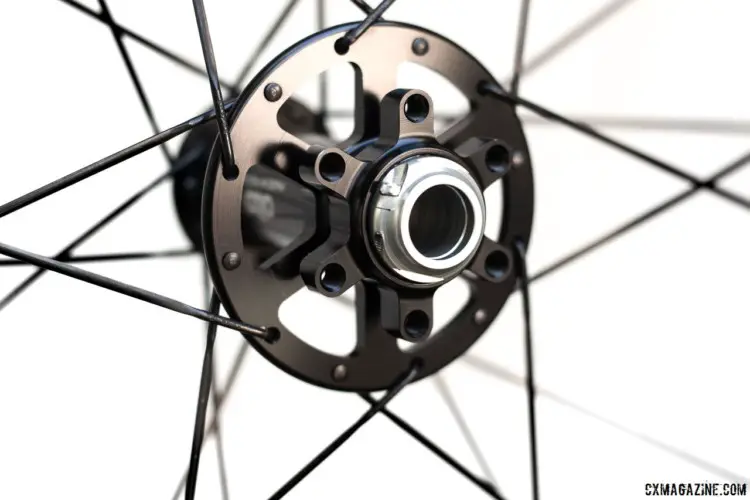Alto's wheels use swappable axles instead of end caps to switch between standards. Alto Cycling's alloy AMX29 cyclocross / gravel disc brake wheels. © Cyclocross Magazine