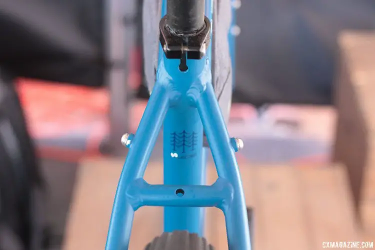 The Guide Expert comes with a rear rack/fender mount to aid in setting up the bike for adventure. Mongoose Guide Expert Gravel / Touring Bike. 2018 Sea Otter Classic. © Cyclocross Magazine
