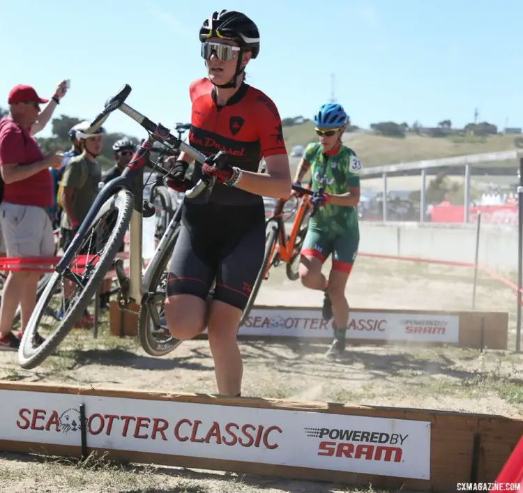 Petra Schmidtmann took the opportunity to put her Van Dessel Full Tilt Boogie to use at Sea Otter. 2018 Sea Otter Classic Cyclocross Race, Pro Men and Women. © J. Silva / Cyclocross Magazine