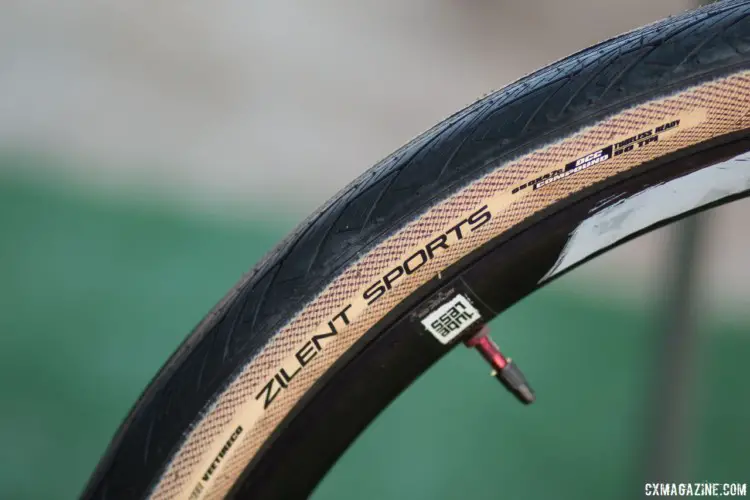 Vee Tires' new Zilent Sports 650b x 47mm road plus skinwall tubeless tire. 2018 Sea Otter Classic cyclocross and gravel new products. © Cyclocross Magazine