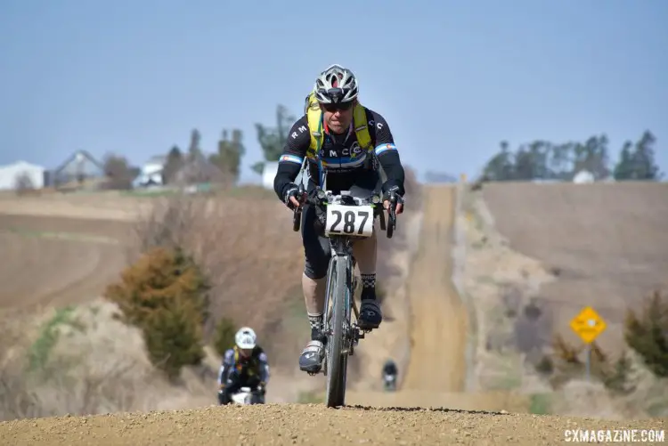 The hills, small and large, take their toll over 340 miles. 2018 Trans Iowa Gravel Race. © Jon Duke / Cyclocross Magazine