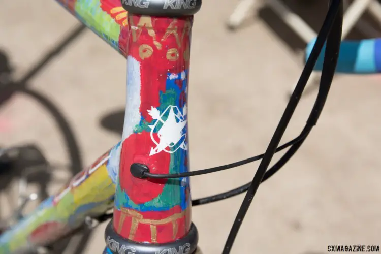 Chris Chance Chris Cross. Hand painted by the daughter of John Slawta, builder of Landshark Bicycles. Fat Chance Chris Cross Bike. 2018 Sea Otter Classic. © C. Lee / Cyclocross Magazine