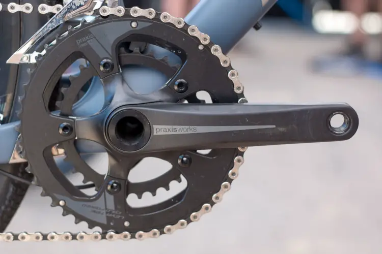 The XR Ultegra model pairs a Praxis Works crankset with Shimano Ultegra derailleurs. Norco Search XR Ultegra.2018 Sea Otter Classic cyclocross and gravel new products. © Cyclocross Magazine