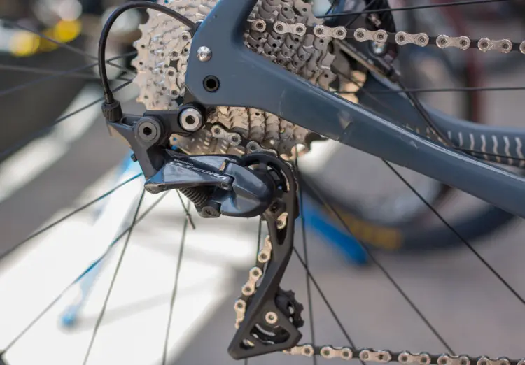 A Shimano Ultegra build is one of the three available with the Search carbon frame. Norco Search XR Ultegra. 2018 Sea Otter Classic cyclocross and gravel new products. © Cyclocross Magazine