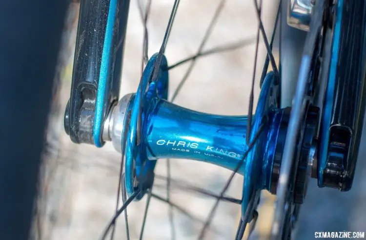 The ENVE wheels were built up with Chris King hubs. Mosaic Bespoke Bicycles' titanium GT-1 up for grabs via the Sierra Buttes Trail Stewardship raffle. © Cyclocross Magazine
