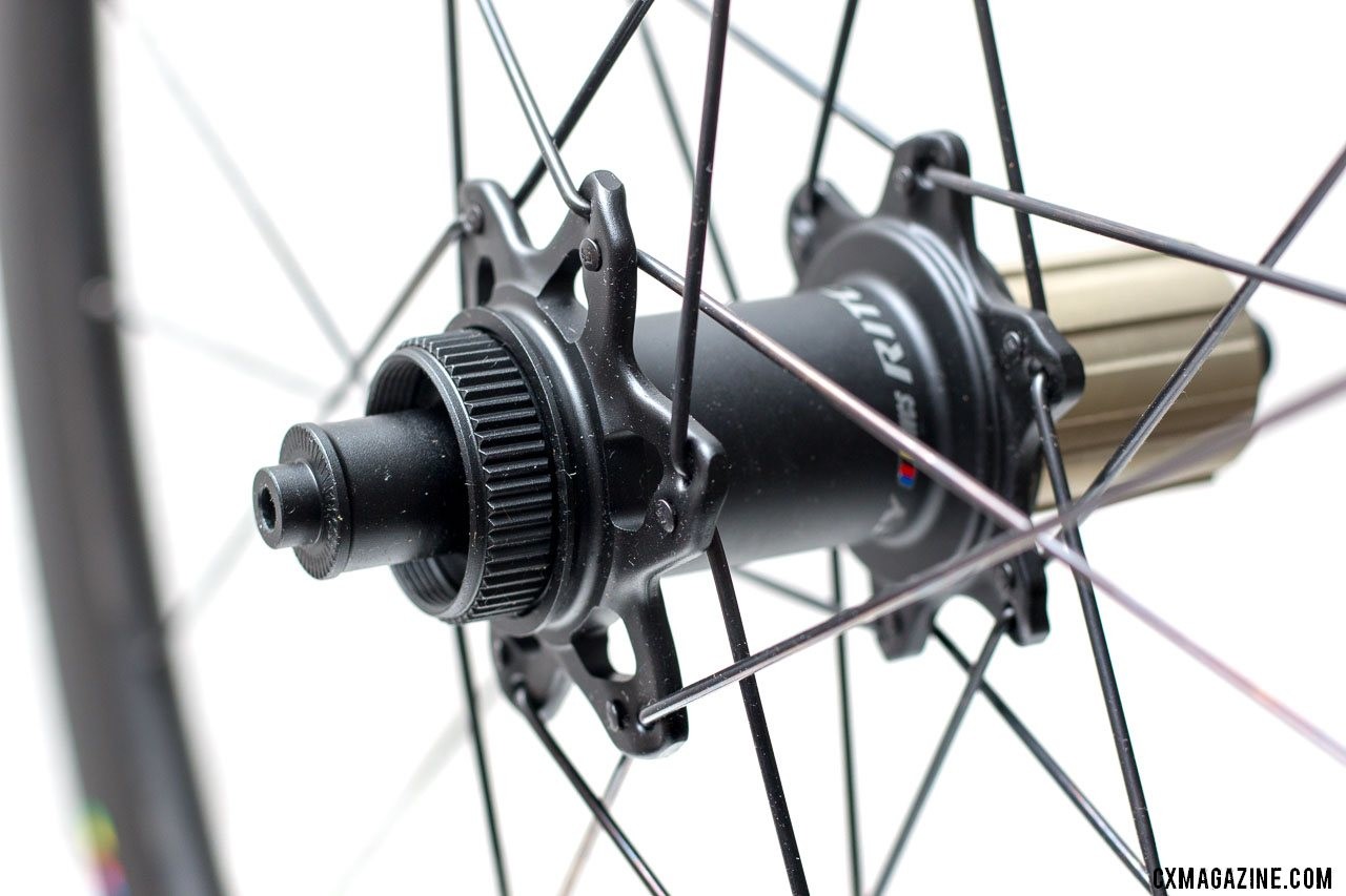 The WCS two-piece hubs are CenterLock disc. Ritchey WCS Apex 38 Tubeless Carbon Road Disc Wheelset. © Cyclocross Magazine