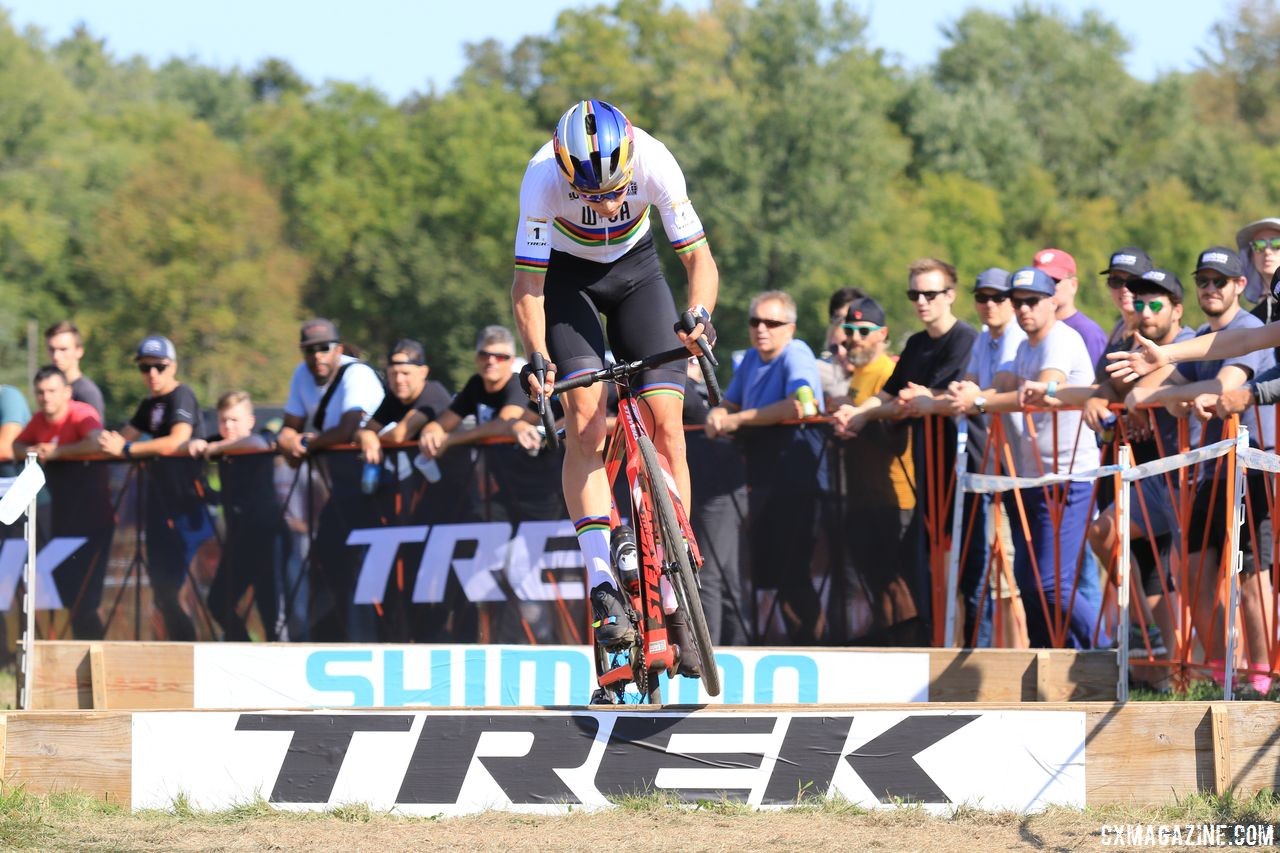 These were perhaps the smallest barriers in Van Aert's path to the podium. Wout Van Aert's Stevens Super Prestige Cyclocross Bike, Waterloo World Cup 2018 © D. Mable / Cyclocross Magazine