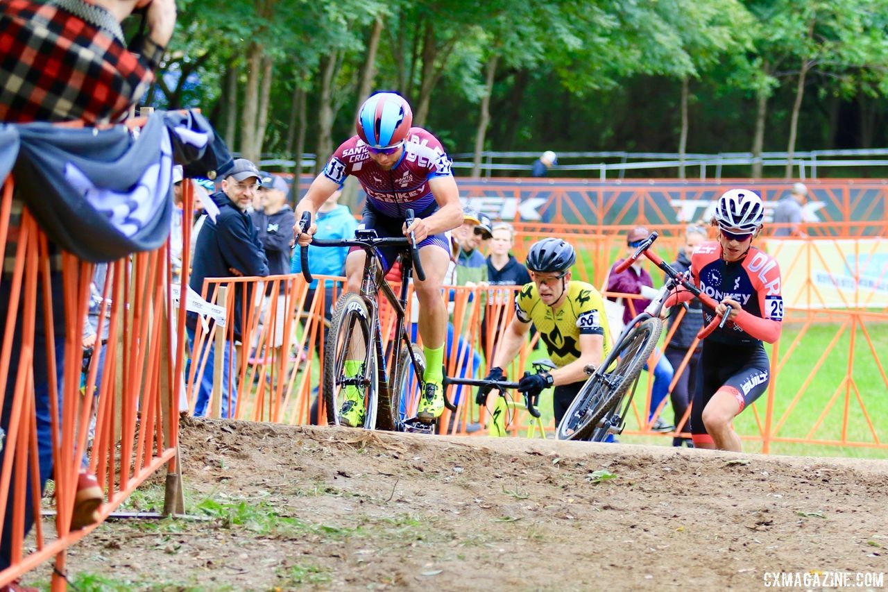 Tobin rode the stairs but had a tough afternoon. 2018 Trek CX Cup, Waterloo © Cyclocross Magazine / D. Mable