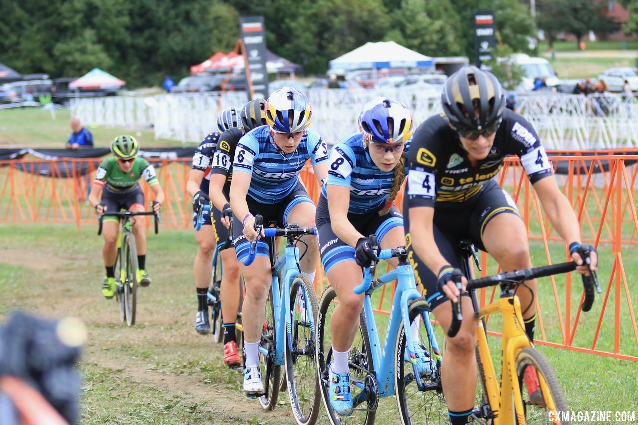 Richards and Noble hopped on the Van Loy train the first half of the race. 2018 Trek CX Cup, Waterloo © Cyclocross Magazine / D. Mable