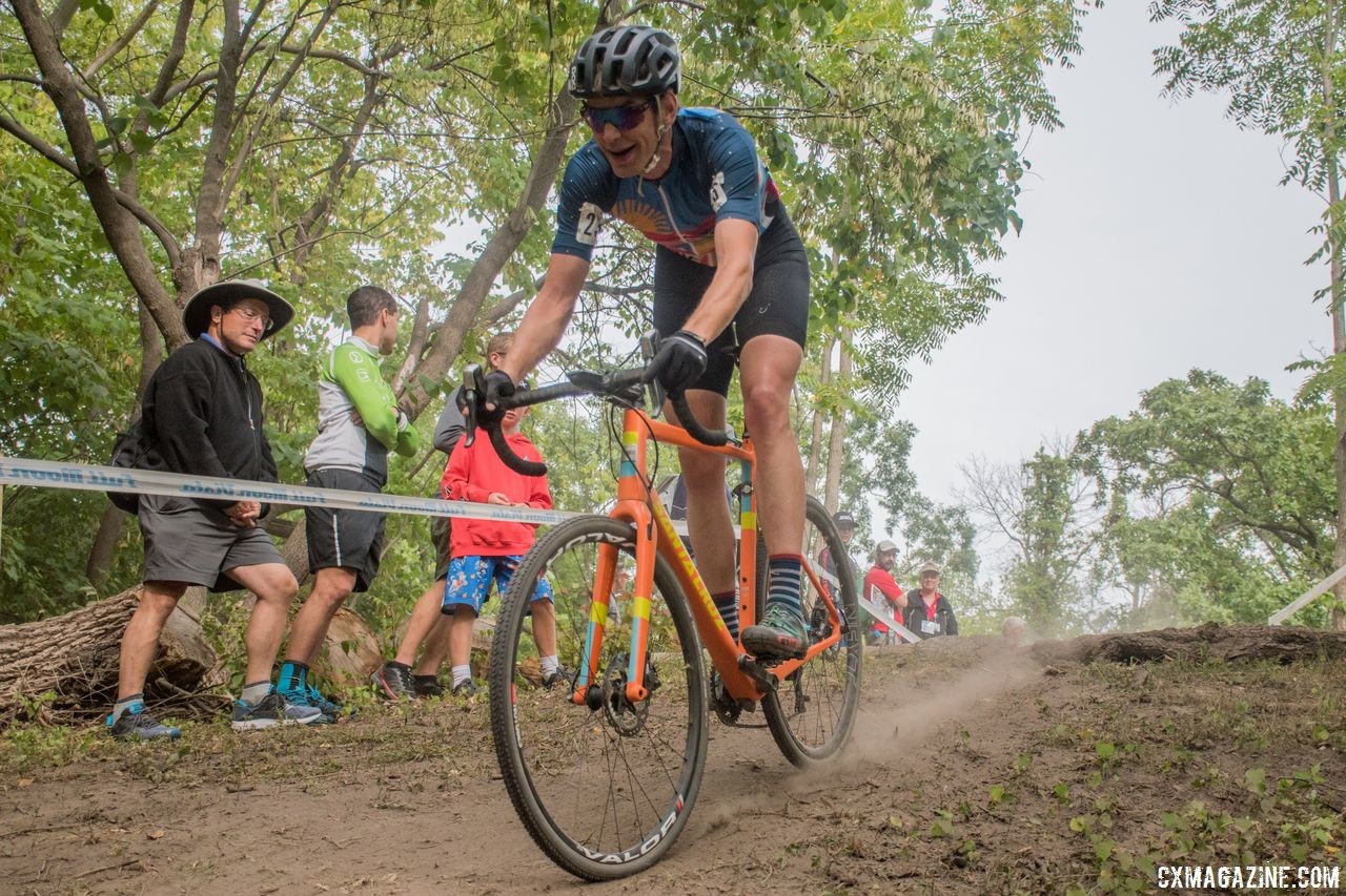 The technical sections of the course challenged riders. 2018 Rochester Cyclocross. © Evan Grucela