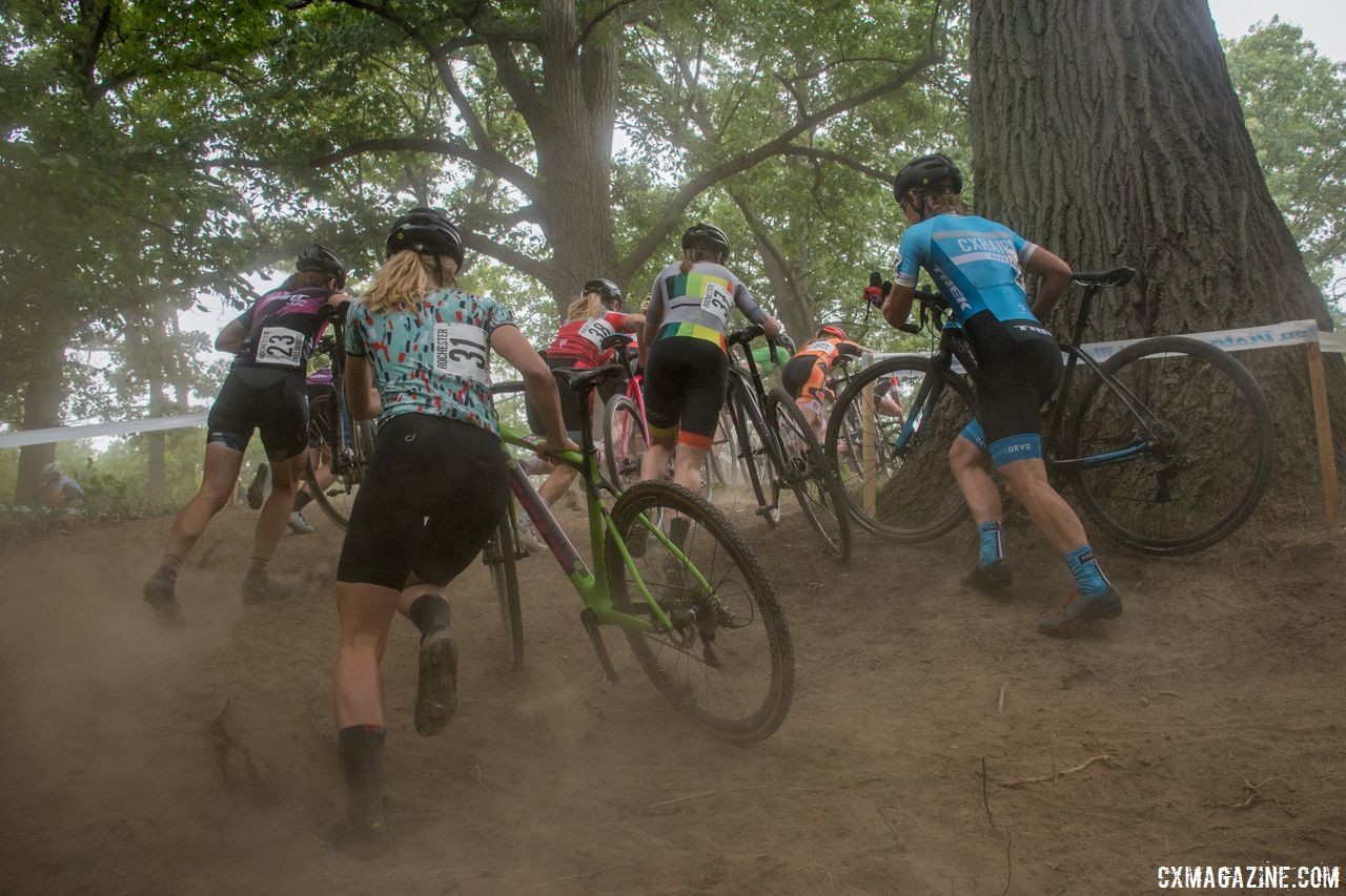 Although temps were not as hot as previous years, the course in Rochester was still dry. 2018 Rochester Cyclocross. © Evan Grucela