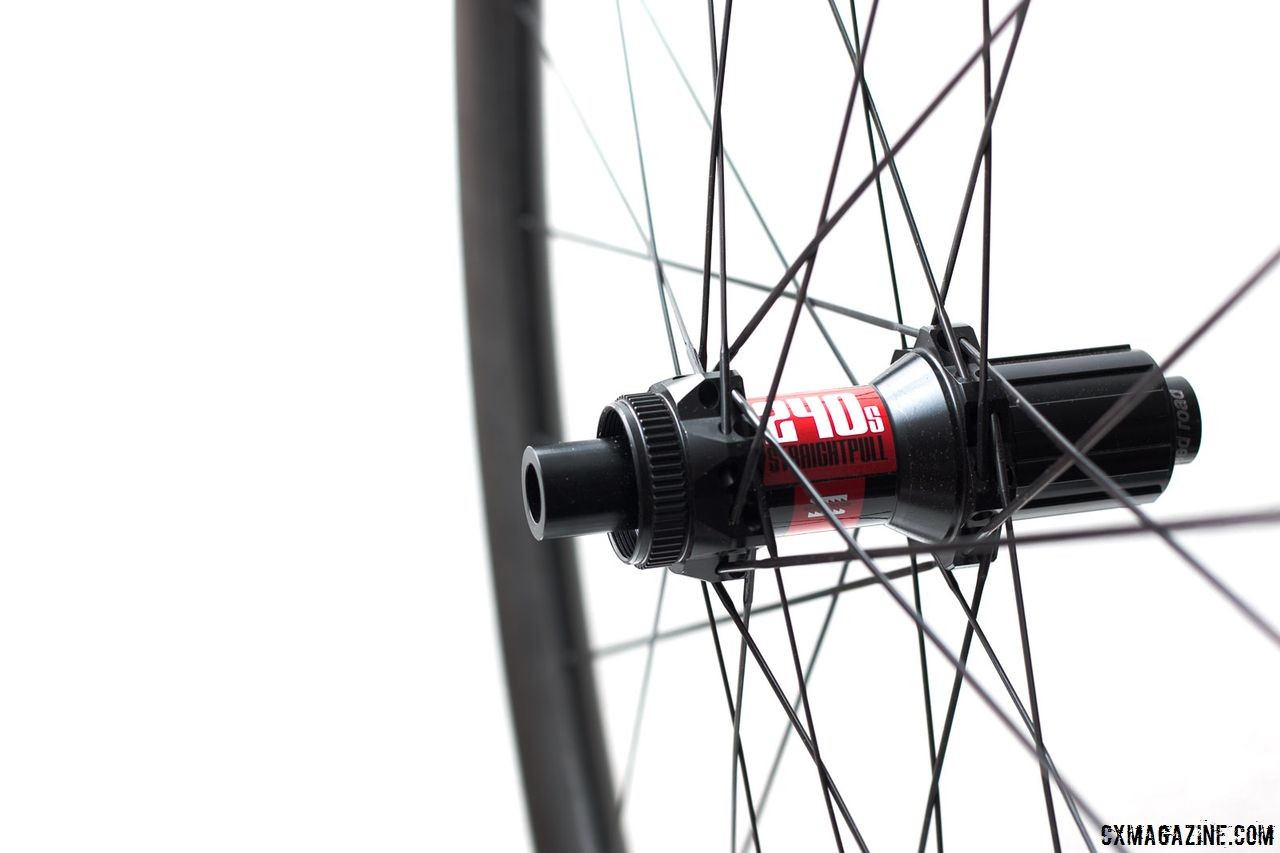 The DT Swiss hubs are CenterLock disc. They come with 12mm thru-axles, but conversion kits are available. Revin Cycling G21 Pro Carbon Tubeless Clinchers. © Cyclocross Magazine