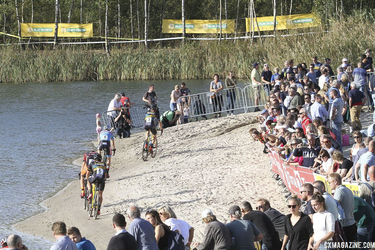 Toon Aerts rose to the top of the chase for third. 2018 Superprestige Gieten. © B. Hazen / Cyclocross Magazine