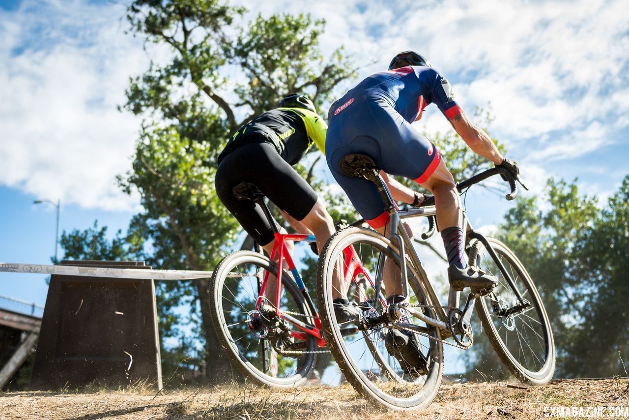 The dry California conditions were much different than the mud riders at Charm City Cross experienced. 2018 West Sacramento CX Grand Prix. © J. Vander Stucken / Cyclocross Magazine