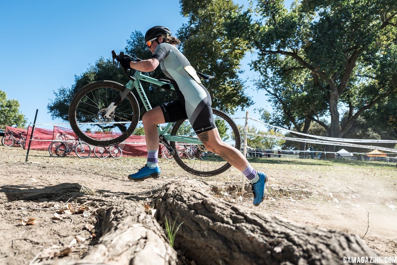 When roots cross the 'cross course. 2018 Sacramento Cyclocross #2, Miller Park. © J. Vander Stucken / Cyclocross Magazine