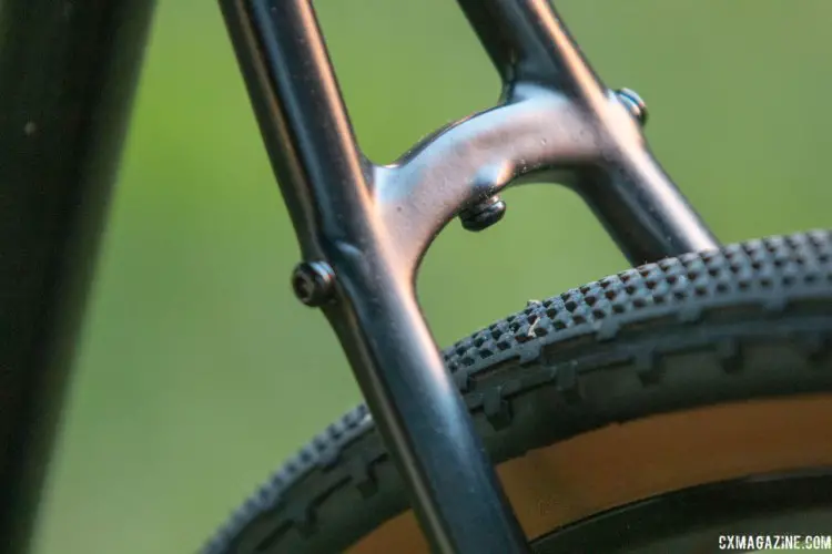 Seat stay braze ons allow for easy mounting of a rear rack, which should enhance the Jari's versatility. 2019 Fuji Jari Carbon 1.1 Gravel bike. © Cyclocross Magazine