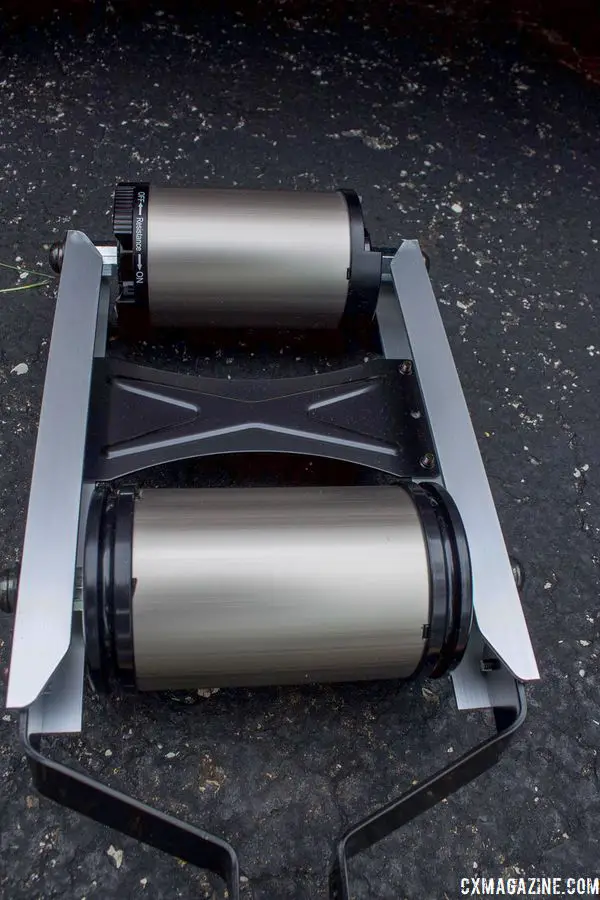 The roller sled is mostly aluminum and completely metal in