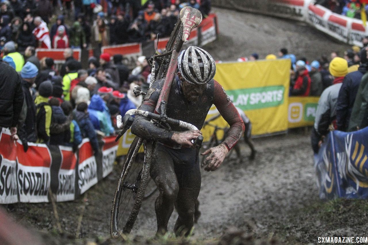 Stephen Hyde had a strong start before finishing 41st. 2018 World Cup Namur. © B. Hazen / Cyclocross Magazine