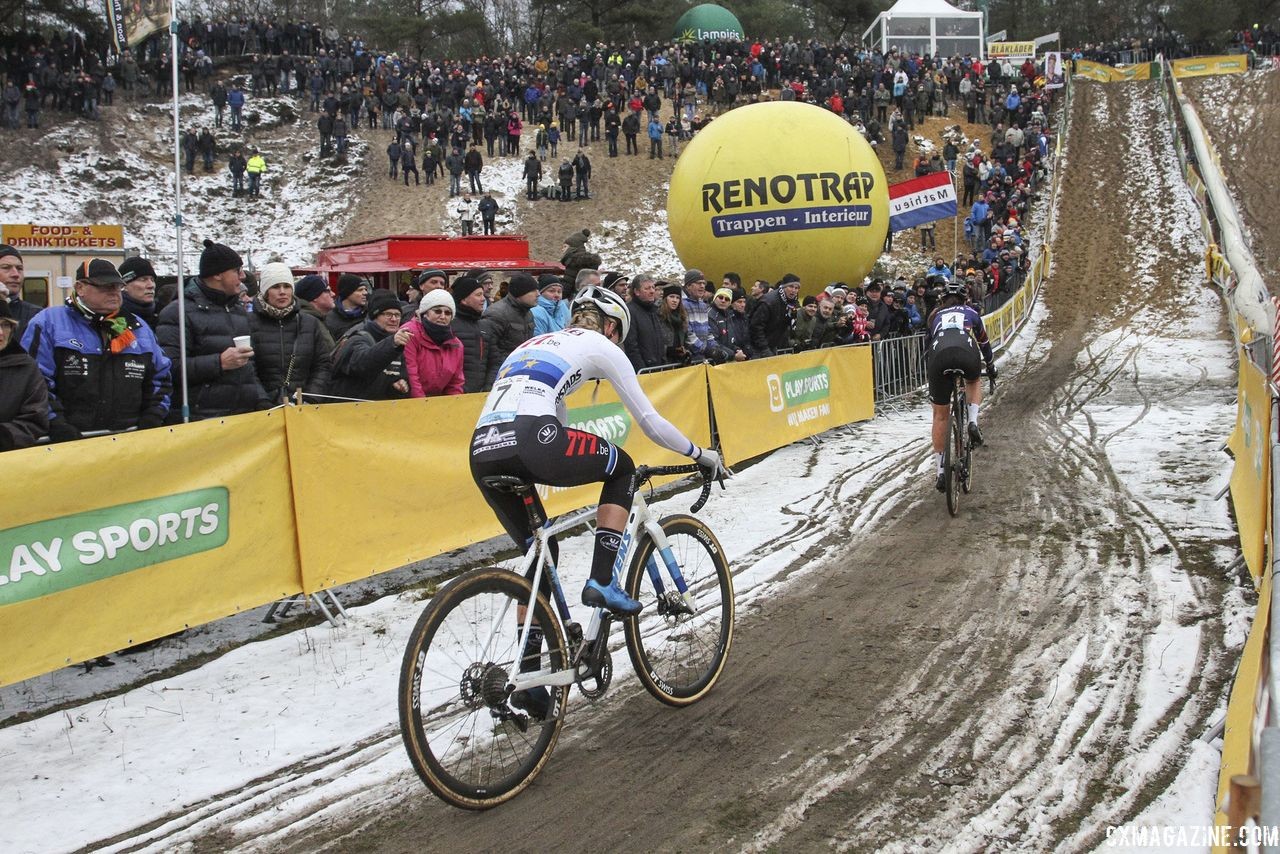 Worst and Brammeier chase the leaders. 2018 Superprestige Zonhoven. © B. Hazen / Cyclocross Magazine