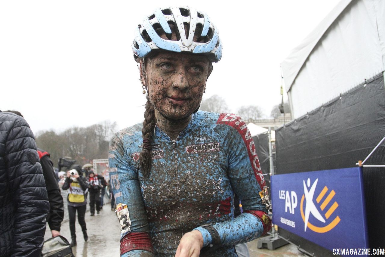 Denise Betsema, post-race. 2018 World Cup Namur. © B. Hazen / Cyclocross Magazine