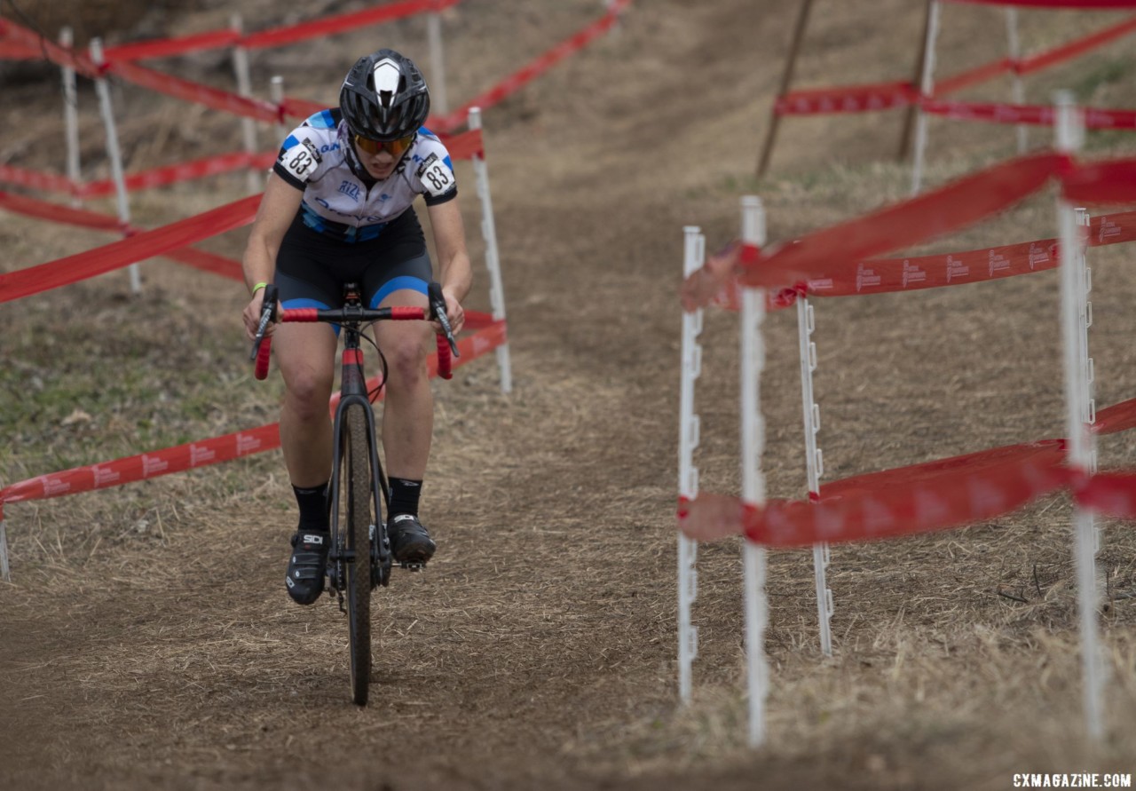 Arensman rode alone to hold on to bronze. Collegiate Varsity Women. 2018 Cyclocross National Championships, Louisville, KY. © A. Yee / Cyclocross Magazine