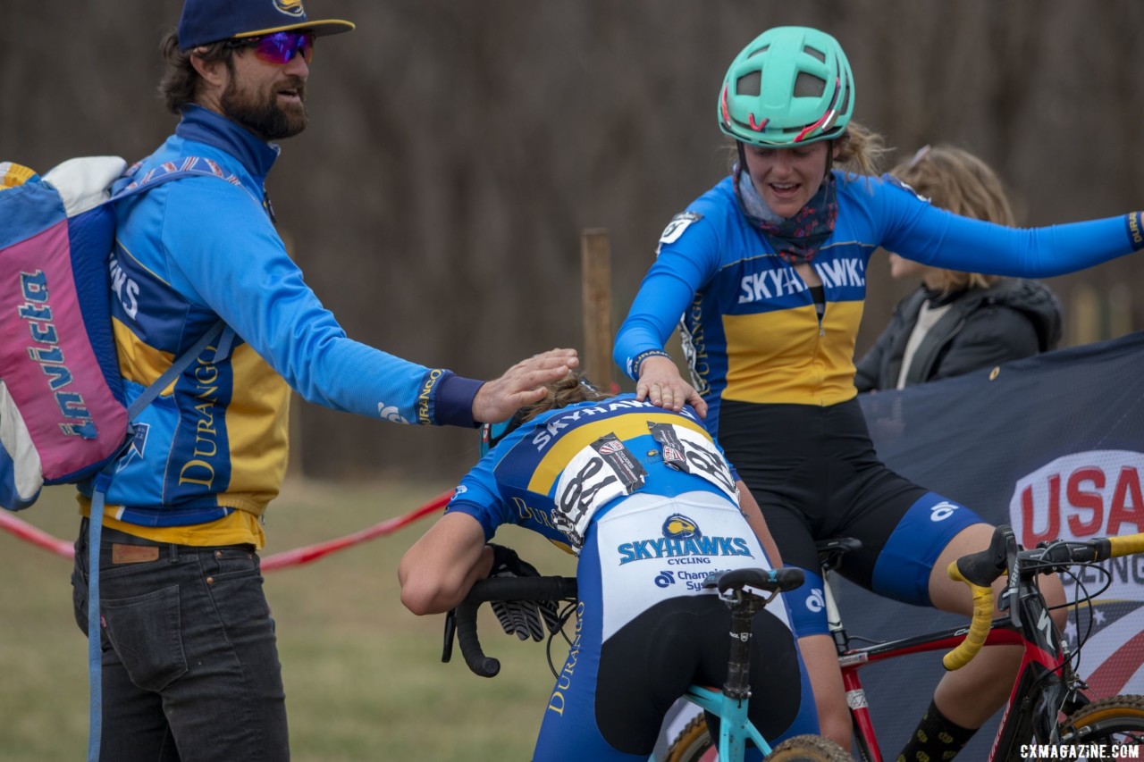 An exhausted Sophie Russenberger finsihed 4th. Collegiate Varsity Women. 2018 Cyclocross National Championships, Louisville, KY. © A. Yee / Cyclocross Magazine