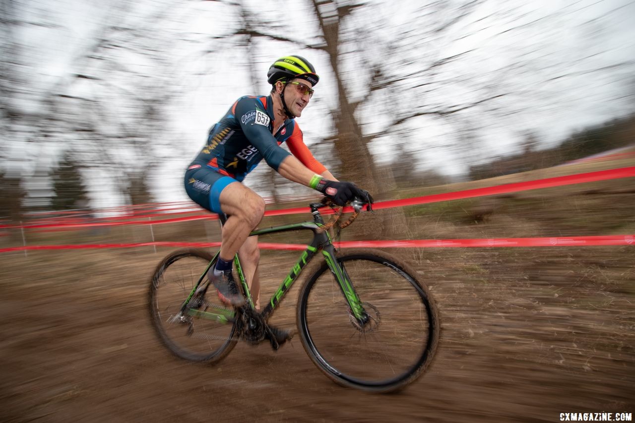 Mark Hollyhead finished a lap off the leader. Masters 50-54. 2018 Cyclocross National Championships, Louisville, KY. © A. Yee / Cyclocross Magazine