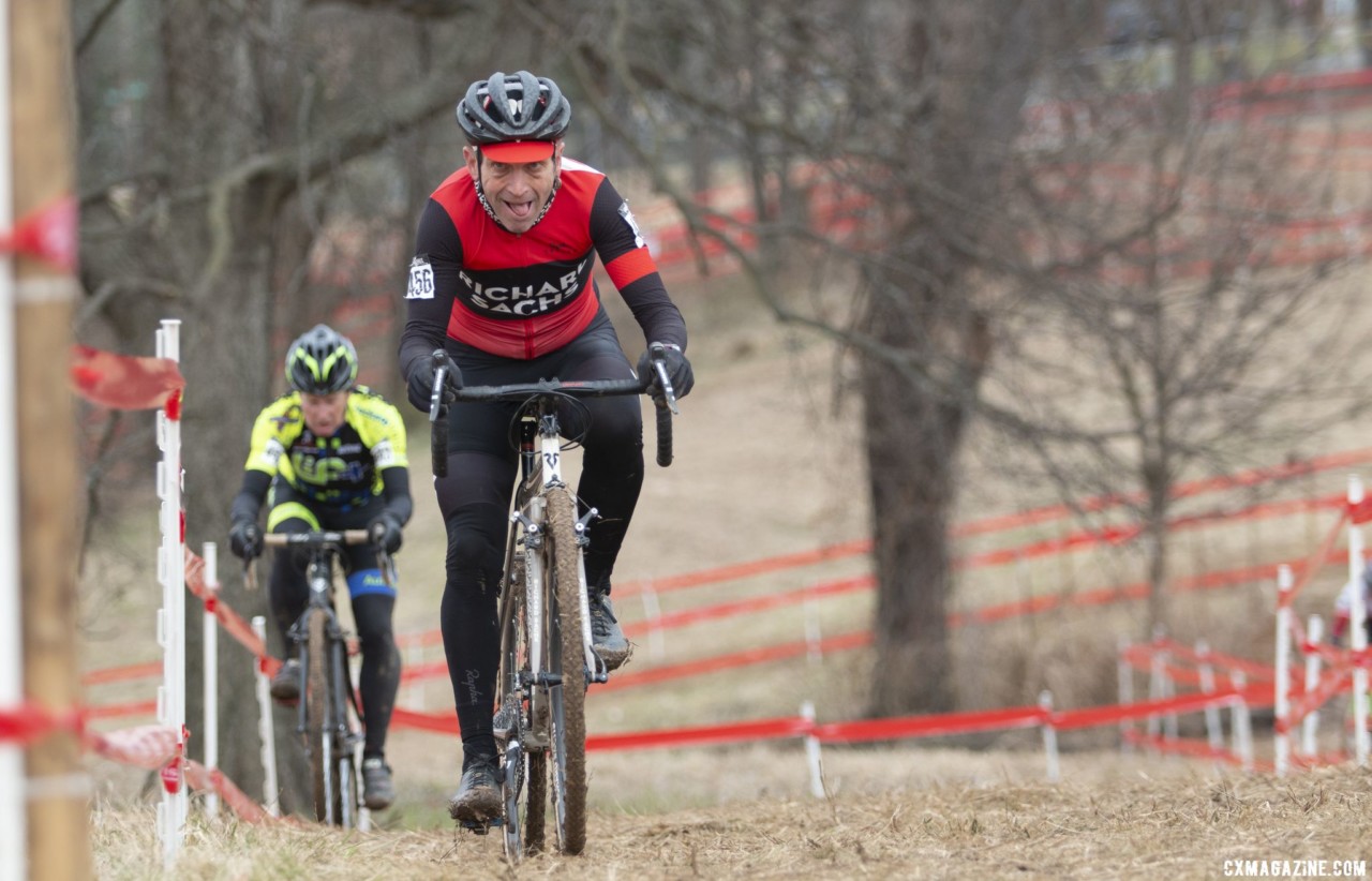 Richard Sachs found some time for fun. Masters Men 65-69. 2018 Cyclocross National Championships, Louisville, KY. © A. Yee / Cyclocross Magazine