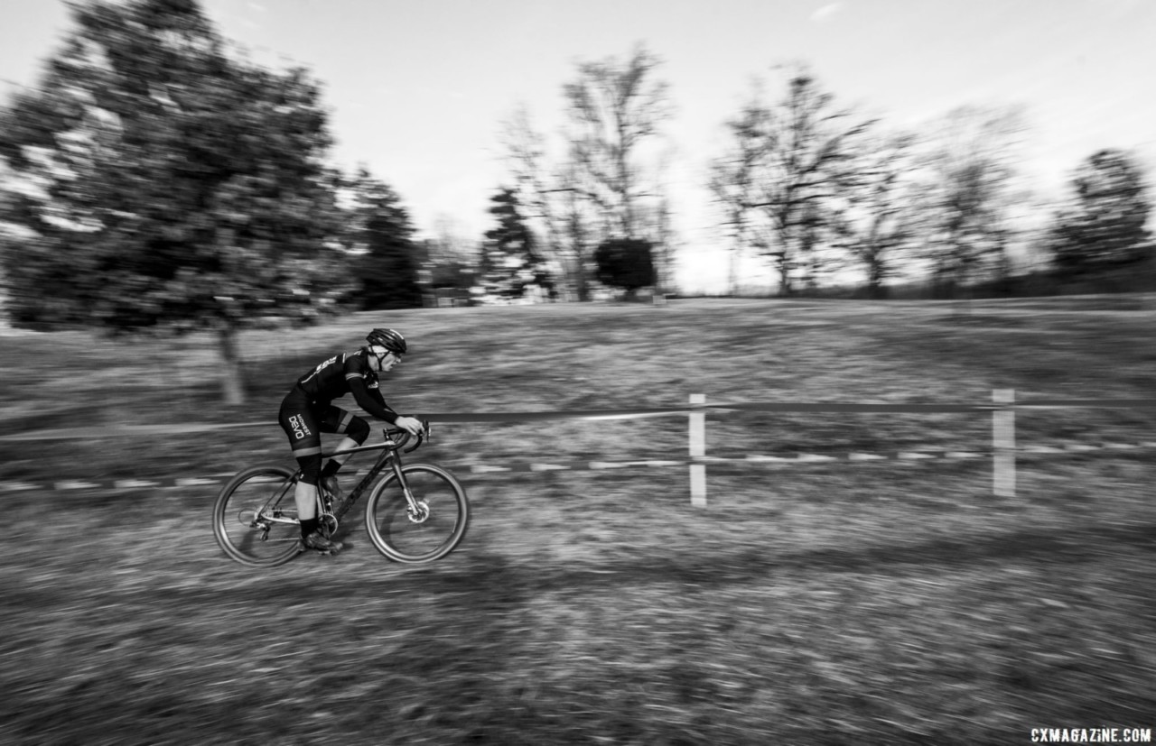 Lines were starting to get burned in, but sometimes riders opted for their own. Masters Men 30-34. 2018 Cyclocross National Championships, Louisville, KY. © A. Yee / Cyclocross Magazine