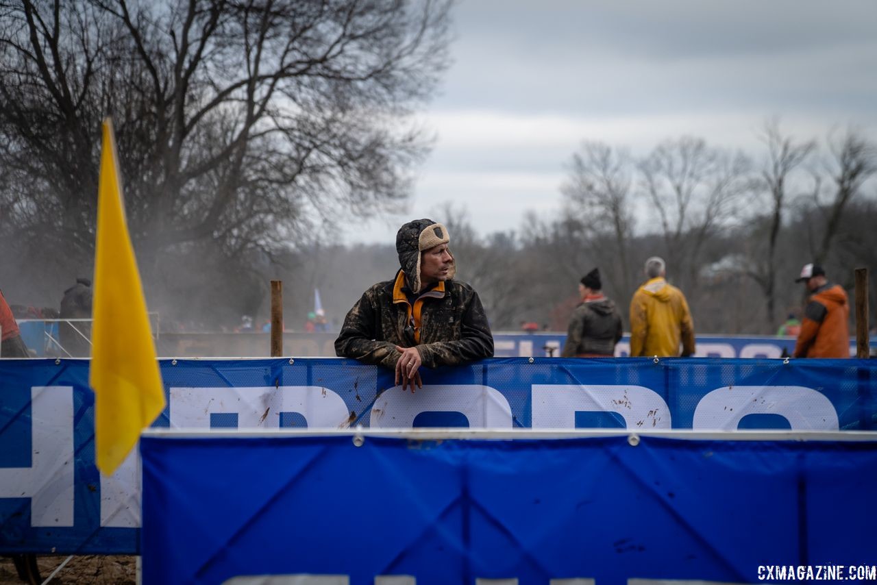 Working the pits offered little chance for a rest during Saturday and Sunday's races. 2018 Louisville Cyclocross Nationals, Saturday and Sunday. © Drew Coleman