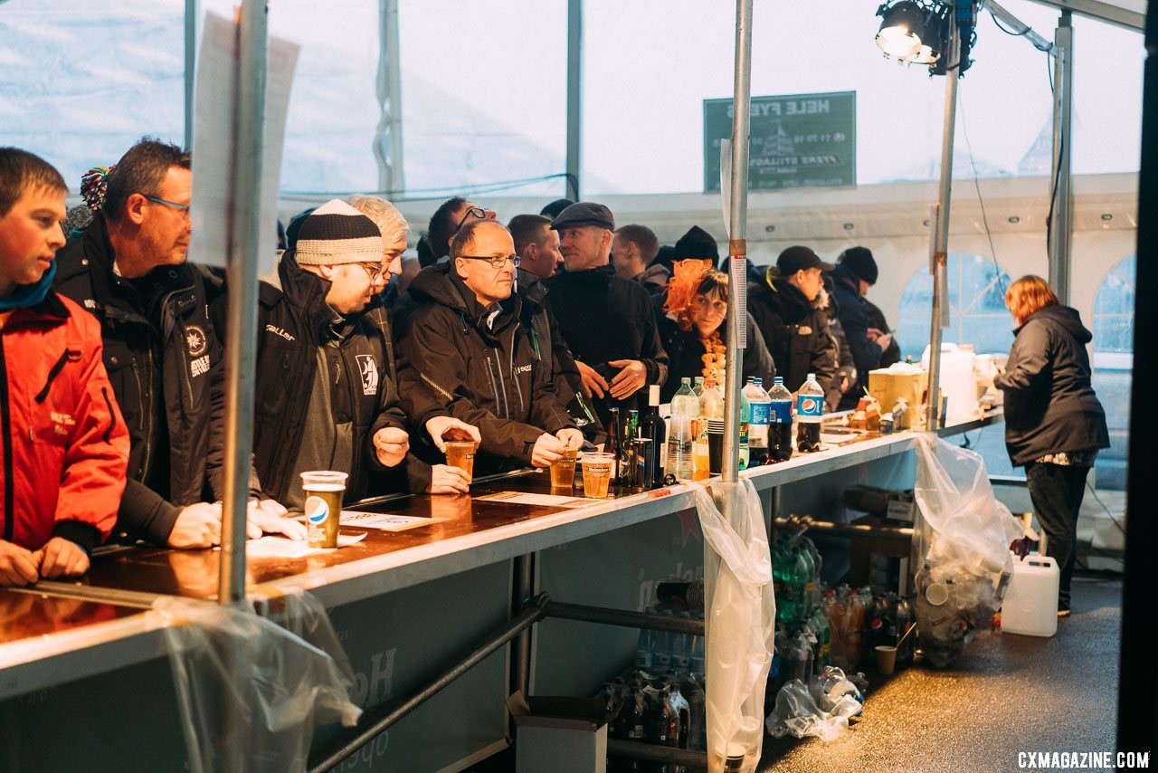 Fans can purchase "cross coins" that are then in turn used to purchase drinks and food. 2019 Cyclocross World Championships, Bogense, Denmark. © Taylor Kruse / Cyclocross Magazine