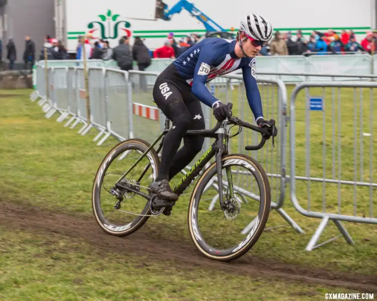 Cooper Willsey. Team USA U23 Men. 2019 Cyclocross World Championships, Bogense, Denmark. © K. Keeler / Cyclocross Magazine