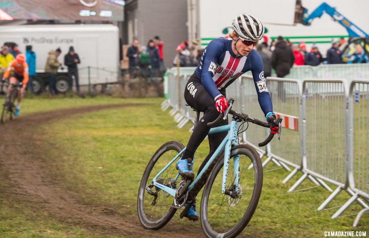 Lance Haidet. Team USA U23 Men. 2019 Cyclocross World Championships, Bogense, Denmark. © K. Keeler / Cyclocross Magazine