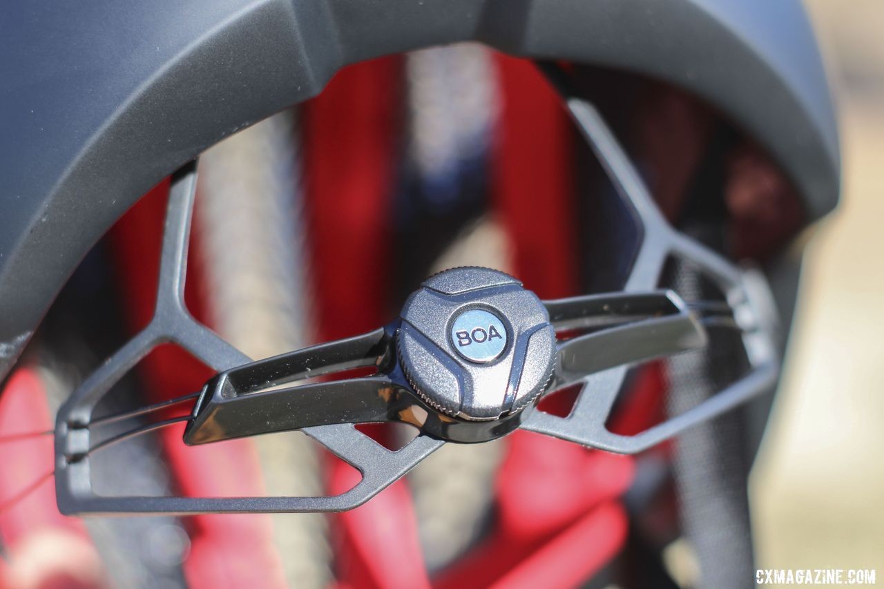 The XXX uses a Boa dial for micro adjustments. Bontrager XXX WaveCel LTD helmet. © Z. Schuster / Cyclocross Magazine