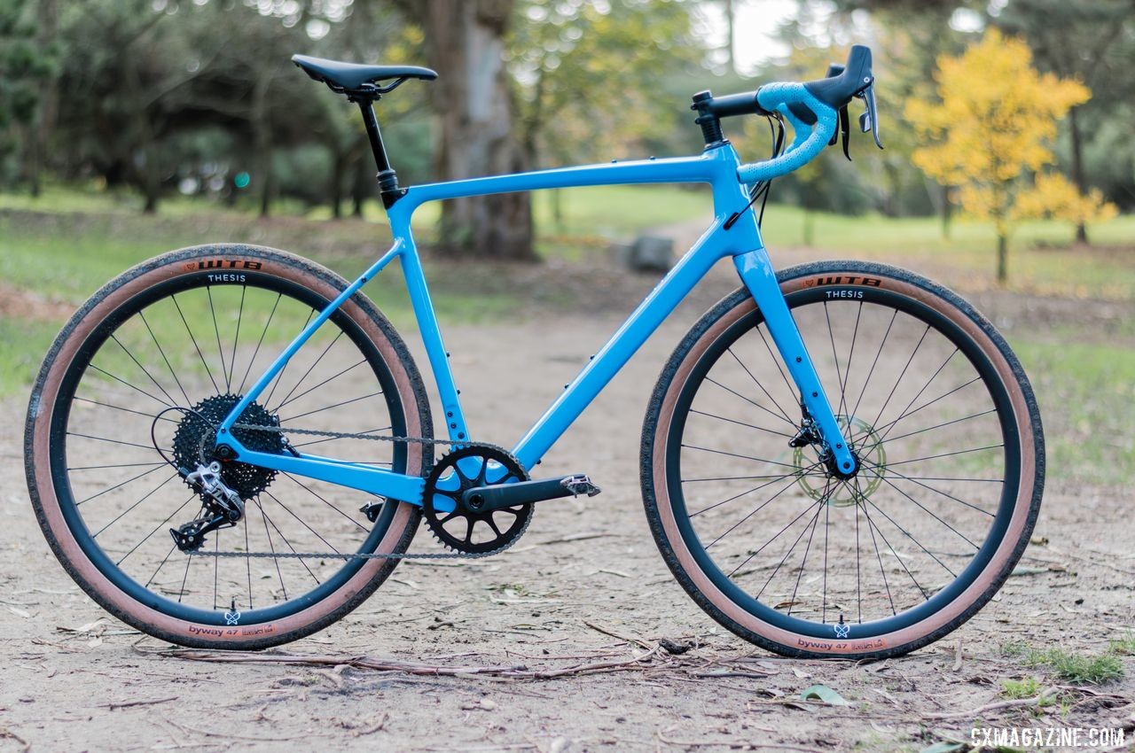 Our demo bike was set up with 650b road-plus tires and a dropper post. Thesis OB1 Do-It-All Carbon Bike. © C. Lee / Cyclocross Magazine