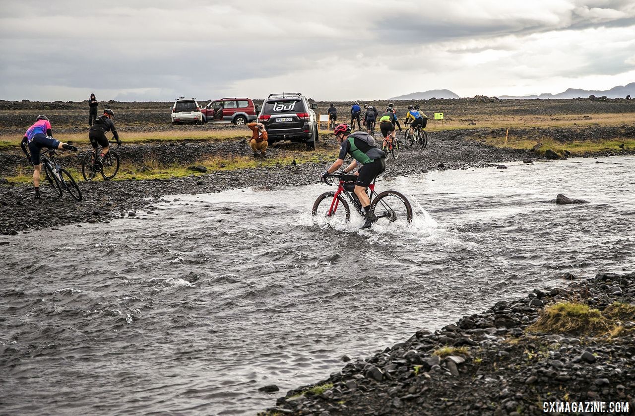 Some of the creek crossings were a bit turbulent. The Rift Gravel Race 2019, Iceland. © Snorri Thor / Lauf