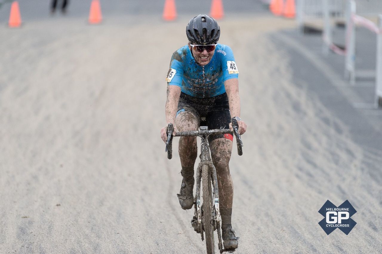 Rebecca Locke took the muddy Day 2 win. 2019 MELGPCX Day 2, Melbourne, Australia. © Ernesto Arriagada