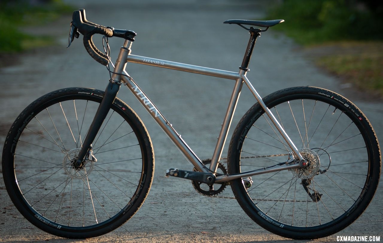 Merlin Sandstone titanium gravel bike, built by hand in Boulder, Colorado. © Cyclocross Magazine